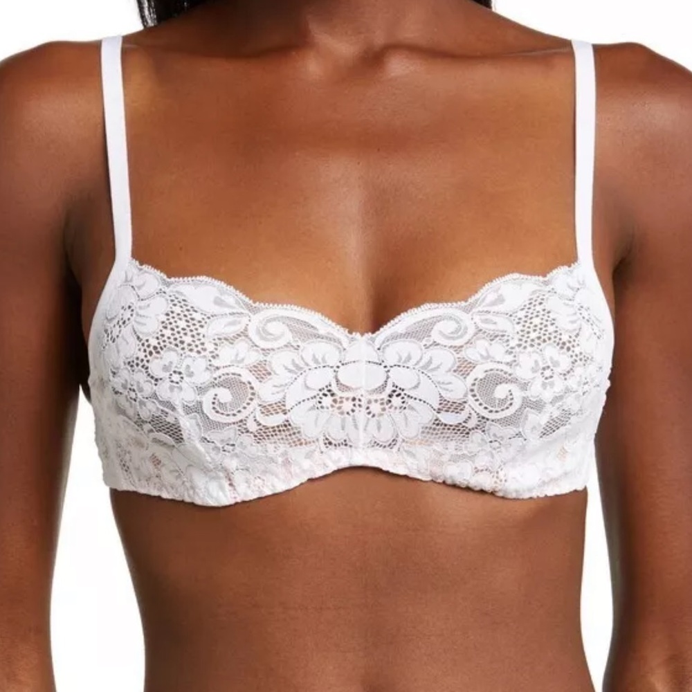 NWT Free People HAH Don’t Cross Me Halter Lace Bra Blanc White Women’s XL
